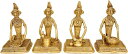セットの4つのLadiesattheirdailyWorks(FolkStatueからBastar–真鍮