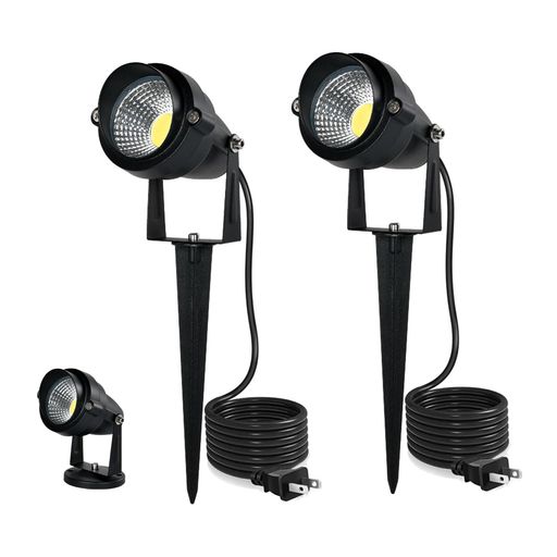 Lights - 【2025年改良】LEDガーデンライト昼光色6000K10W屋外用ライト1280ルーメンガーデンスポットライトIP66防水庭園灯上下左右に回転可能芝生風景ライト、地中埋込型&壁掛け式二通り取り付け方法