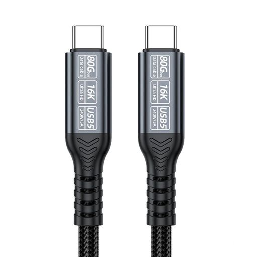 Cable - Xiwai80GbpsUSB-C互換USB4.0Thunderbolt3/4/5USB5.0オス-オスケーブル240W16K@30hz8K@60Hz5K@60Hz50cm