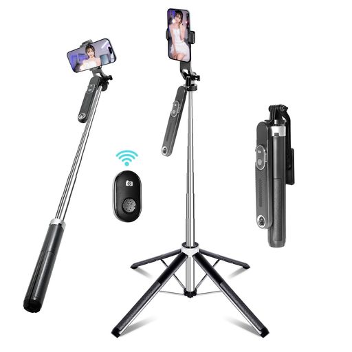 スマホ 三脚 自撮り棒 長い 180cm以上 スマホスタンド 【設計強化180cm & 充電式リ...