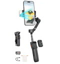 HOHEMV3スマホジンバル3軸ポータブルスタビライザーAIトラッカー/LEDライト取り外し可能なリモートコントロール内蔵自撮り棒&三脚携帯性&折りたたみ設計ANDROID&IPHONE用ジンバル日本語対応ア…