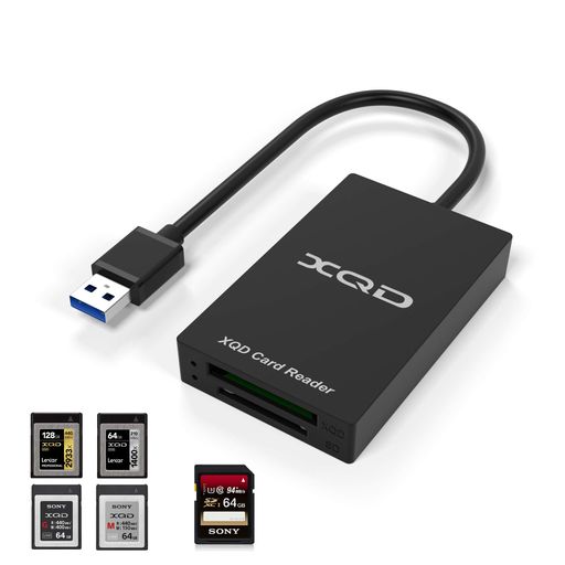 Cateck XQD & SDカードリーダー XQDアダプター SONY M/Gメモリーカード Lexar 2933x / 1400x USBマークカード SDカードに対応 USB3.0 高速転送 5Gbps xqdカードリーダー