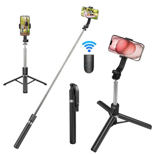 Rakumin自撮り棒スマホ三脚一脚兼用bluetooth無線170CM長い360°回転iPhone用android対応セルカ棒コンパクト軽量携帯リモコン付き旅行写真&動画を撮るセルフィー&生放送に最適(黒170CM)