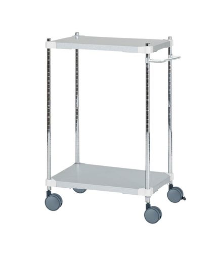 ILCガルバリウムワゴン2段取手ホワイト46x602段H70収納カート