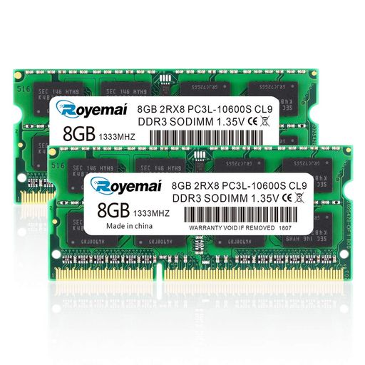 16GB PC3L 10600 DDR3L 1333 8GBx2枚 ノートPC用メモリ 1.35V (低電圧) 204pin CL9 Non-ECC SO-DIMM Mac 対応