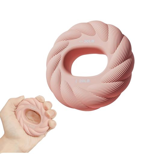 ハンドグリップ20-30LBデュアル強度握力トレーニング柔らかシリコン女性向け高齢者リハビリ筋トレストレス解消血圧ケア軽量携帯便利プレゼントギフトピンク