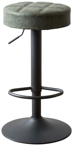 宮武製作所バーチェアCharma(シャルマ)レザー座面簡単昇降機能フットレスト付KNC-K104GRグリーン