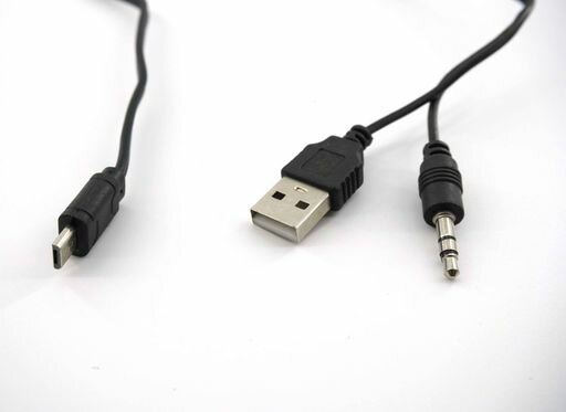 HSEUOPVUSB2.0充電ケーブル-MiniBオスおよび3.5mmジャックプラグオーディオケーブルIHM61IHM59iHomeIHM60スピーカーMP3/MP4Bluetoothスピーカー(miniUSB)用