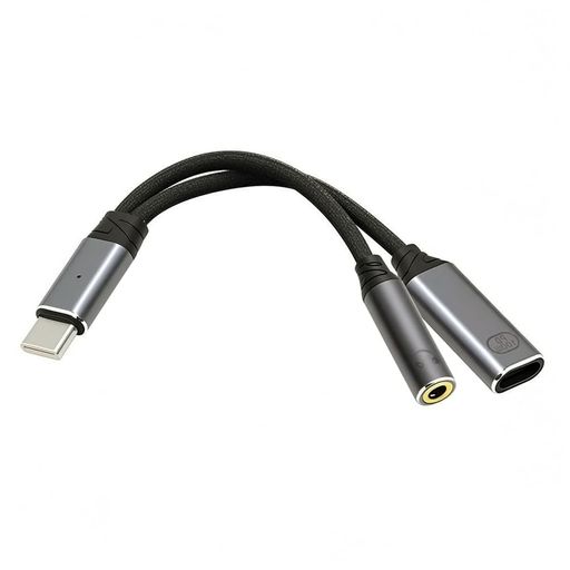 Xiwai USB-C タイプC オス - 3.5mm メス オーディオ アダプター DAC AUX 音楽 16 ビット 48kHz & 100W PD 電源充電ケーブル ノートパソコン タブレット 電話 その他 タイプ C デバイス用