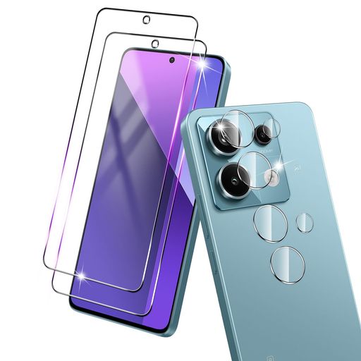 樂天商城 - WHskyee【2+2枚セット】For Redmi Note 13 Pro 5G 用の ガラスフイルム+ カメラフィルム 【日本旭硝子素材採用】高透過率 硬度9H 強化ガラス 撥油性 防指紋 飛散防止 高光沢 貼り付け簡単 For Redmi Note