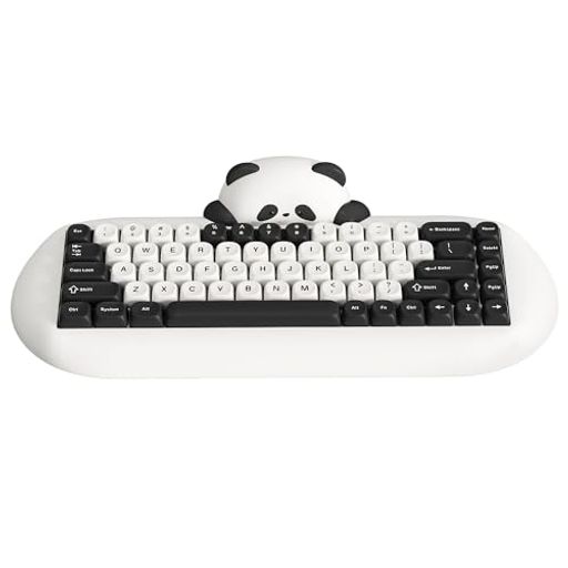 YUNZII C68 ワイヤレスメカニカルキーボード かわいいパンダ 65% 無線 ホットスワップ シリコーン 人間工学 ゲーミングキーボード三つモード BT5.0/2.4G/有線 RGBバックライト NKRO Win/Mac用