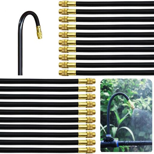 ミストノズル、Dujelixa ブラスアトマイズノズル40cm、角度の流れは調整できます、8mm 外径ウォーターパイプを備えた芝生のテラスガーデンの水やり潅漑用スプレーノズル(20個)