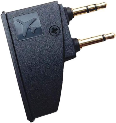 Adhiper飛行機イヤホンジャック変換アダプタ3.5mmデュアルジャック変換航空機内用変換プラグステレオミ..