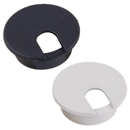 winova配線孔キャップケーブルホール配線カバーグロメット丸型各10個穴径35mm(ブラック&グレー)