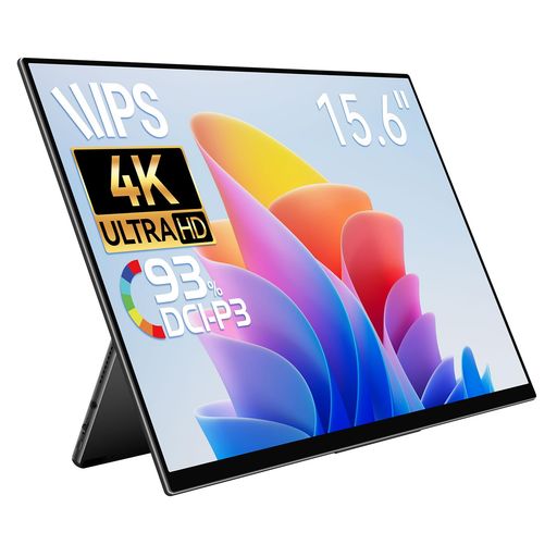 EHOMEWEI モバイルモニター 4K 15.6インチ 3840x2400 QLED量子ドット ポータブルモニター 【iPhone/PS5/XBOX/Switch/PC/Mac】対応 ゲーミングモニター スピーカー内蔵 ブルーライトカット 薄型6mm