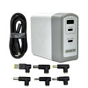 アドテック140WPD3.1充電器3ポート(20W/7AマルチプラグケーブルPRO付属)(USB-CX2+USB-A)(GAN/窒化ガリウム)トリガーケーブルHP/DELL/MACBOOKPRO/IPHONE/ANDROIDホワイト