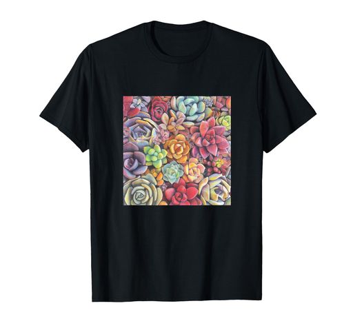 多肉植物明るい色観葉植物の描画Tシャツ