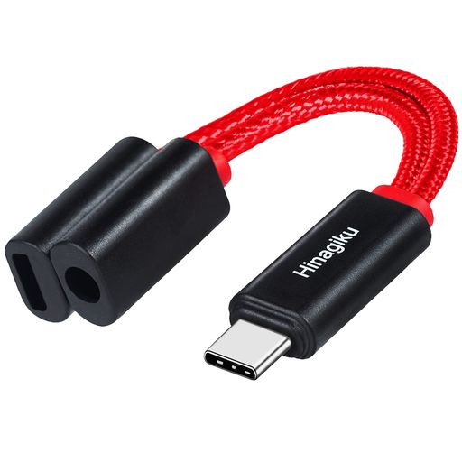 HinagikuUSB-CtoUSB-Cポート/3.5mmイヤホンジャック、2in1、充電/イヤホン同時、充...