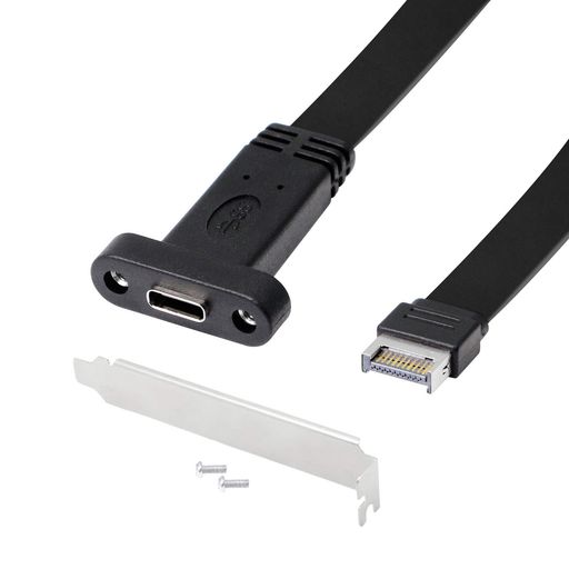 Rakuten - CERRXIANusb3.1フロントパネルヘッダーからtypec延長ケーブルType-Eオス-タイプ-Cメス延長ケーブルusb3.1gen210gbpsパネルマウントネジ付き全長50cm