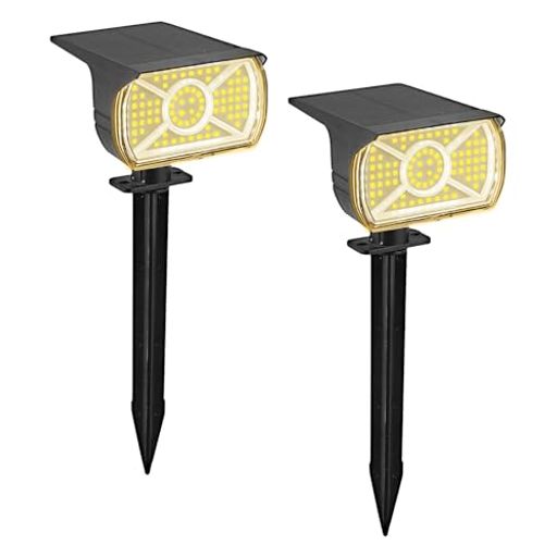 Huallekoソーラーライト屋外防水【84LED暖光で柔らか照明】手動スイッチ自由IP65耐久自動明暗感知埋込・壁掛対応庭園・芝生・樹木ライトアップ防犯・防災兼用省エネ設置簡単(2個セット)