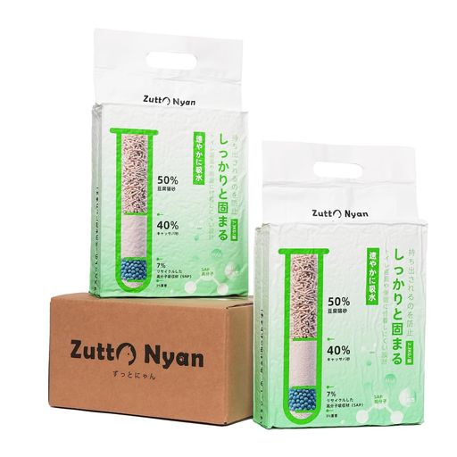 Zutto Nyan キャッサバ 猫砂 しっかり固まる 天然素材 食品グレード重曹 SAP高分子...