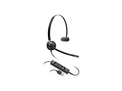 Poly (Plantronics + Polycom) EncorePro 545 USB-A & USB-C USBヘッドセット (Plantronics) - 音響聴覚保護 - ホールド&コール応答ボタン -