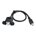CABLECC5ピンミニUSB5ピンオス-USBBメスパネルマウントタイプケーブル20CMネジ付き(2)