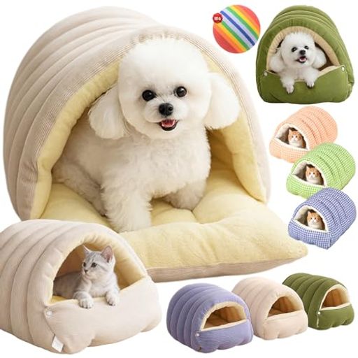 アクティブ 温かくて快適で簡単にお手入れできるペットベッド 【極上の快適さでリラックスできる空間】当社のキャットベッドは、最高級のPPコットンを使用し、厚手の二重構造でしっかりとしたサポートを提供します。猫や小型犬が心地よく眠れるよう、ふわっとした柔らかさと安定感を兼ね備えた快適なスペースを作り出します。長期間使用しても型崩れしにくく、愛猫がぐっすり休める理想的な寝床です。 【寒い季節にぴったりの暖かさ】このペットベッドは、ふわふわの裏地付きで、冬の寒さから愛猫や小型犬を守ります。肌触りが良く、断熱性に優れた素材で、温かさを逃がさず、冷たい季節でも快適に過ごせる場所を提供します。寒い日でも安心して休める理想的な猫の隠れ家です。 【広々としたデザインで自由にくつろげる】柔軟性のある大きな入り口と広い内部空間により、ペットが伸びたり丸まったり、思い切りリラックスしたりできます。サイドのジッパーとスナップボタンで、ベッドの開口部を調整可能。プライベートな隠れ家としても、気軽なお昼寝スペースとしても使える、愛猫の快適な空間を作り出します。