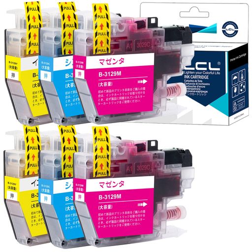 LCLBrother用ブラザー用LC3129LC3129CLC3129MLC3129Y(2*3色2C+2M+2Y)互換インクカートリッジICチップ残..