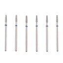 6個のダイヤモンドネイルドリルビットセット電気ネイルドリルビットマニキュアドリルペディキュア爪やすりスモールテーパM