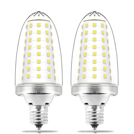 乐天商城 - LED電球 E17 全方向 80W形相当 非調光型 口金直径17mm 高演色性 クリアタイプ 密閉器具対応 10W 省エネ シャンデリア風 蝋燭型 レトロ電球 キャンドル電球 led照明 日本PSE認証済 (昼光色, 2 pcs)