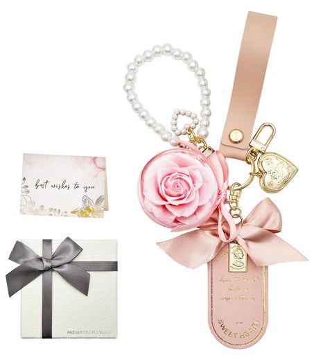 [GOKEI]プリザーブドフラワーキーホルダーギフトボックス女性友だち誕生日プレゼント枯れない花フラワ..