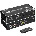 HDMI音声分離器光デジタル4K@60HzHDMI切り替え器2入力1出力ARCリモコン付きHDMI2.0bスイッチャー音声分離光SPDIF+同軸+アナログRCAステレオ出力PS3/4