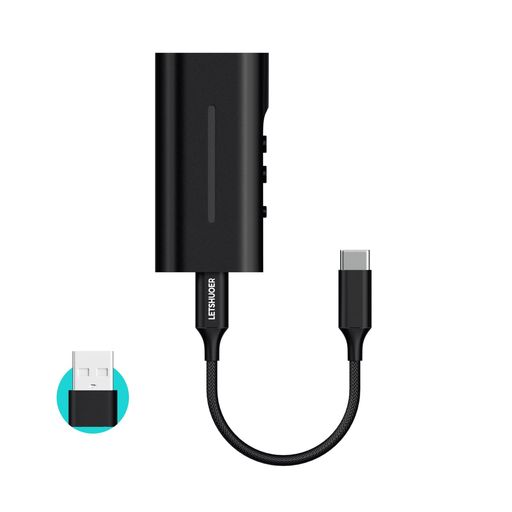 LETSHUOERDT03ポータブルUSBDACアンプ/3.5mm・4.4mm接続/DSD256/32bit/384Khz/ハイレゾ対応/Hi-Res認証..