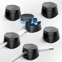 MAVEEK6個セット革新!360°回転ツイストロック磁気式ケーブルホルダーケーブルクリップ片手操作可能貼り付け強力粘着配線整理配線収納ケーブル管理方向に限らずケーブルスムーズ調整可…(3)