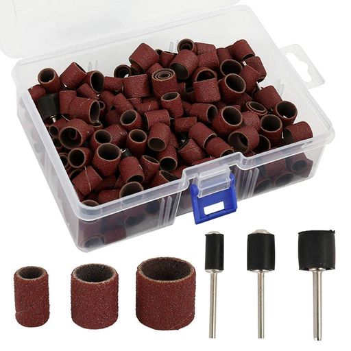 elfishjpサンディングバンドネイルドリルビット240個入りロータリー工具ドラムマンド研削、研磨回転工具用