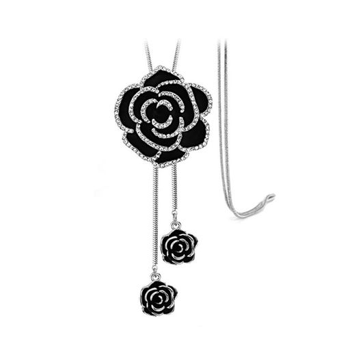 [QIKEJI] ネックレス アクセサリー ペンダント レディース ロング セーターの花柄ネックレスの服のアクセサリー 人気 女性 お出掛け お呼ばれ 長め 首飾り 長い 贈り物 婦人