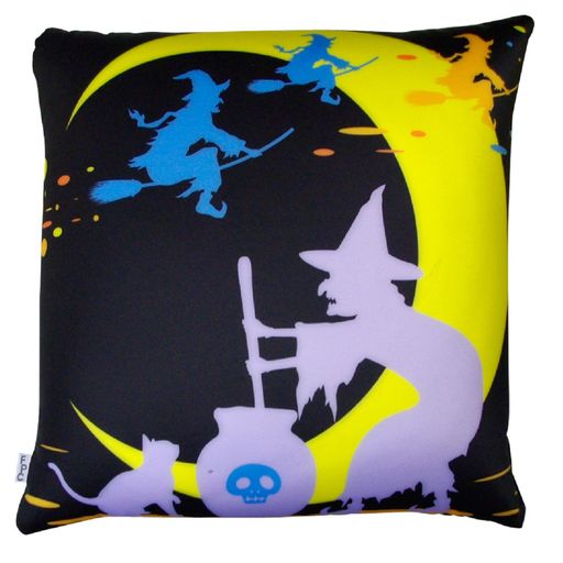 ハロウィンビーズクッション40x40cm魔女HW-4013