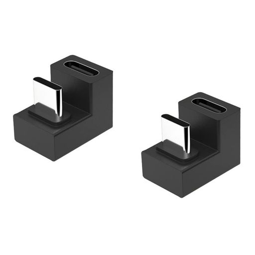 YFFSFDC USB Type C 方向 変換 アダプター 【2個セット】 U字 U型 180度角度付き 100W USB3.1 高速充電 PD充電 データ同期 10Gbps タイプc type-c 変換アダプタ オス メス USB C コネクター