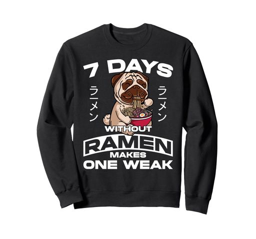 ラーメン麺鉢恋和カワイイ犬パグ7日トレーナー