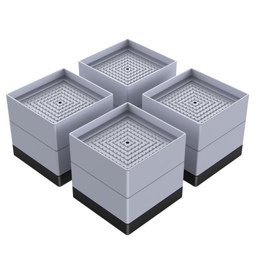 Umelee洗濯機かさ上げ台7.4cmかさあげ机テーブル脚継ぎ足し洗濯機置台防振ゴム乾燥機ソファーベッド用高さ調節振動・異音軽減滑り止め床に傷防止4個入りグレー