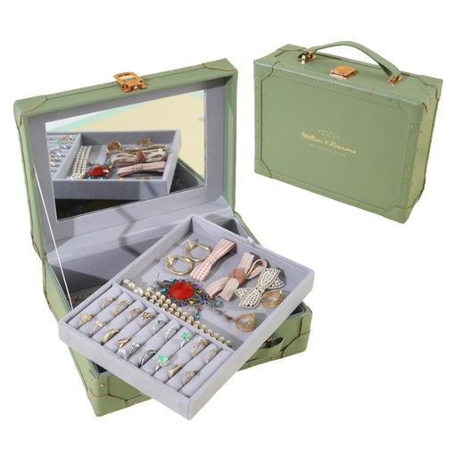 Aylashineジュエリー収納ーボックス2層式子供用ヘアアクセサリー収納ボックス軽量で高級なプリンセスヘ..