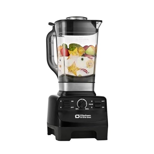Kitchen in the box ミキサー ブレンダー 大容量 2L 氷も砕ける ジュースミキサー 1450Wハイパワー スピード調整 一台多役 ジューサーミキサー 野菜/果物/スムージー (ブラック)