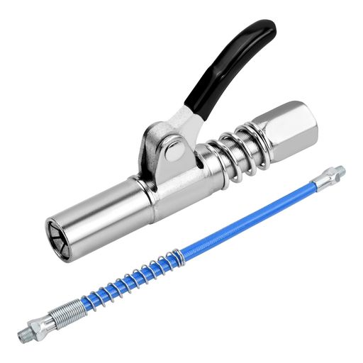 HnonoxyグリースガンノズルグリースカプラーM6/M8/M10/M12/M14グリースニップルシングルハンドル30cmホース付き