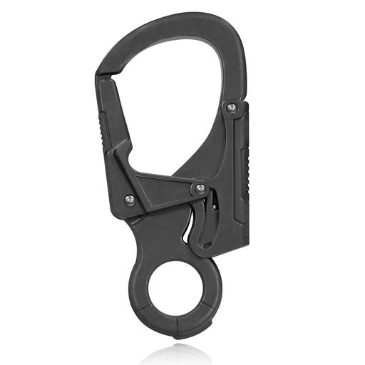 カラビナ おしゃれ,7.8cm合金キーリング メンズ,登山 アウトドア活動 キャンプ ハイキング アクセサリー, キーホルダー (W-カラビナクリップ - ガンメタル-1個)