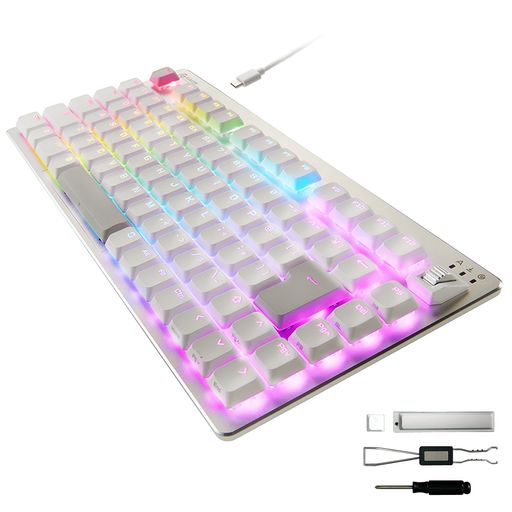 エレコム ラピッドトリガー ゲーミングキーボード V custom VK720AL 有線 磁気式アナログ検知スイッチ搭載 75%サイズ ロープロファイル ホワイト TK-VK720ALWH
