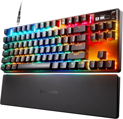 SteelSeries ゲーミングキーボード テンキーレス 有線 英語配列 OmniPointスイッチ...