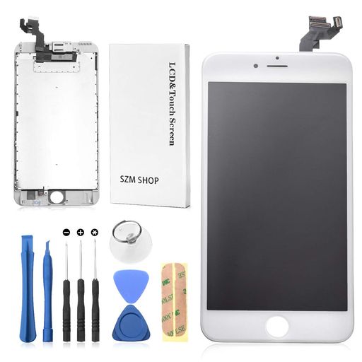 SZMiPhone6splus修理交換用フロントガラスデジタイザフロントパネルセットタッチパネルLCD液晶パネルセット修理ツール付き(スピーカー+フロントカメラ付き)ホームボタン付きません(6SPLUS白) SZMiPhone6splus修理交換用フロントガラスデジタイザフロントパネルセットタッチパネルLCD液晶パネルセット修理ツール付き(スピーカー+フロントカメラ付き)ホームボタン付きません(6SPLUS白)