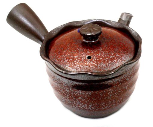 久村陶器(Hisamuratouki)急須赤300ml萬古焼カゴ網急須はなかご炎7198