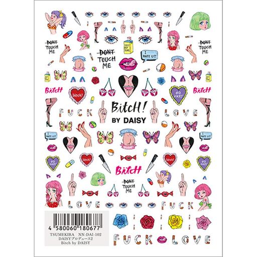 TSUMEKIRA(ツメキラ)ネイルシールDAISYプロデュース2BITCHBYDAISYNN-DAI-102マルチカラー1枚 TSUMEKIRA(ツメキラ)ネイルシールDAISYプロデュース2BITCHBYDAISYNN-DAI-102マルチカラー1枚